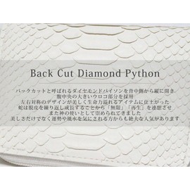 Berkut Diamond Python Coin Purse, YKK Coin Case, Palm Size, Feng Shui Fortune, Amulet, white
