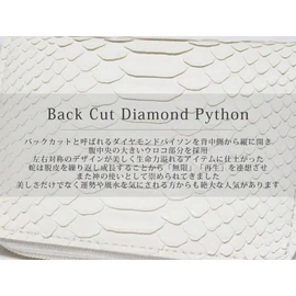 Berkut Diamond Python Coin Purse, YKK Coin Case, Palm Size, Feng Shui Fortune, Amulet, white