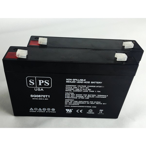SPS Monster Power HTUPS 2700 UPS 6V 7Ah Replacement Battery Brand (2 Pack)