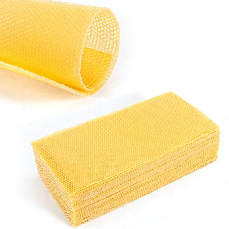 VPABES 30PCS Beeswax Sheets Natural Beewax Foundation Sheets for Honey