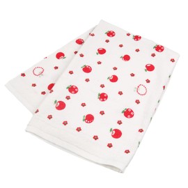 Isamu Shokai 100% Cotton, Made in Japan, Fluffy Bath Towel, Apple Pattern, 34.6 x 34.6 inches (88 x 88 cm)