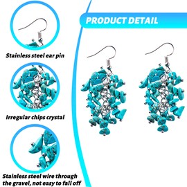 Pendientes de cristal, Acero inoxidable, estilo-8