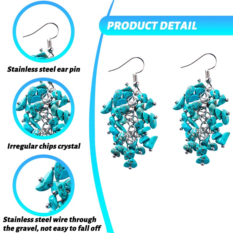 Pendientes de cristal, Acero inoxidable, estilo-8