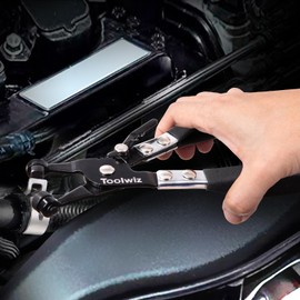 Toolwiz 3 Pcs Hose Clamp Pliers, Hose Clamp Tool Includes 27" Long Reach Wire Spring Hose Clamp Plier, Angled Spring Clamp Pliers, Flat Band Hose Clamp Plier for Ring-Type or Flat-Band Hose Clamp