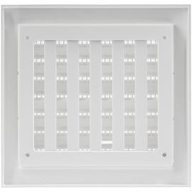 Vent Systems 150 x 150 mm / 6 x 6 Inch White Square Louvered Air Supply Vent Cover with Slider - Dryer, Air Conditioner Vent Cover, HVAC Exhaust Ventilation Grille for Bathroom, Home, Kitchen