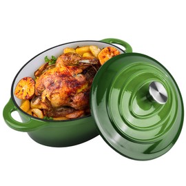 5.5 Quart Oval Enameled Cast Iron Dutch Oven Pot with Lid, Oven Safe up to 550° F & Dishwasher Safe, Sturdy Dutch Oven Cookware