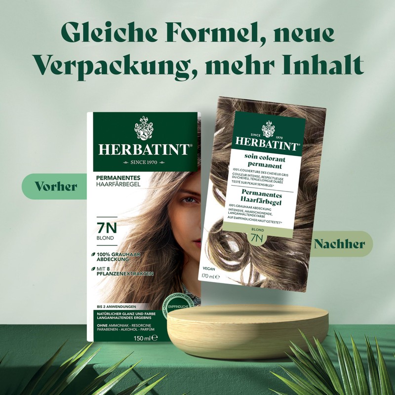 Herbatint Permanent Hair Dye Gel 7N Blonde - 170 ml