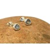 Art Gecko Fiery LABRADORITE Round Shaped Sterling Silver Stud Earrings