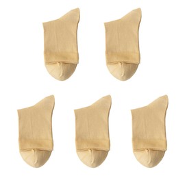 YNOBUN Women's Socks, Autumn, Winter, Antiperspiration, Deodorizing, Medium Folding Socks, 5 Pairs Set, Soft, Antibacterial, Women's Socks., Set of 5 (kneaded skin), Free size