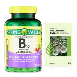 Generic Spring Valley - Vitamin B12 Quick-Dissolve Tablets, 2,500 mcg, Cherry Flavor, 120 Count + Exclusive VitaMax Vitamin Guide (2 Items)