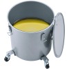 8 Gal Carbon Steel Fryer Grease Bucket Rust-Proof Coating Oil