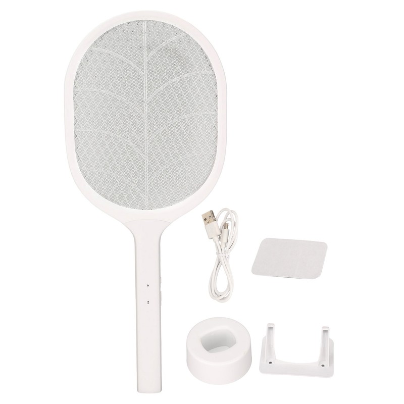 Electric Fly Swatter USB Charging Purple Light 3 Layers Safety