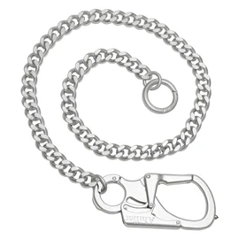 [Ahiller] Men's Wallet Chain, Double Locking Key Chain with Tungsten Steel Sharp Cone Carabiner, Jeans Chain, Wallet Chain, YK--Silver-Carabiner-chain