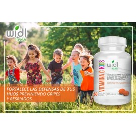 Vitamina C Masticable para Niños de Widl Health Sabor Naranja                                                                                         