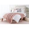BATTILO HOME Pink Knitted Throw Blanket Textured Solid Sofa Couch