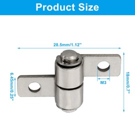 Unlorspy 2 Sets 360 Degree Rotation Torque Hinge 0.3N.m Friction Hinges Metal Carbon Steel Torque Shaft Hinge Hardware for Cabinets Boxes Equipment Doors, Small