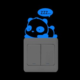JunyueLiang Luminous Sticker for Switches, Cute Panda Animals, Interior Stickers, Removable Power Switch Decoration, Wall Decoration, Stylish (Panda-C)