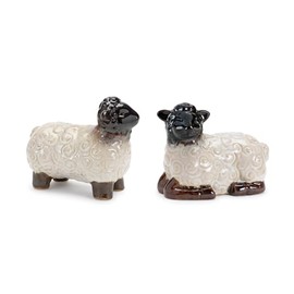 The Bridge Collection Decorative Spring Lamb Figurine Set - Set of 2 Decorative Sheep for Rustic Farmhouse and Easter Displays