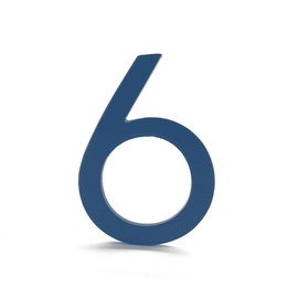 Montague Metal Products 6 Inch Modern House Number, Floating House Number, Easy to Install (6, Sea Blue)