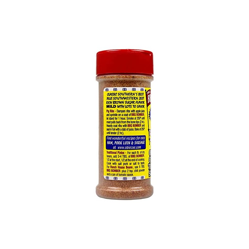 Obie-Cue's BBQ Bomber, Mild Brown Sugar BBQ Rub & Bean