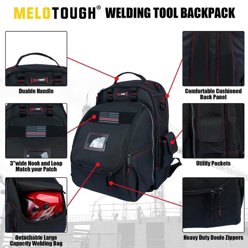 MELOTOUGH Welding Tool backpack for Tools and Helmet Extreme Gear