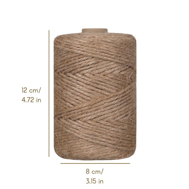 Creative Deco 328 Feet Jute Twine Rope String Natural Brown