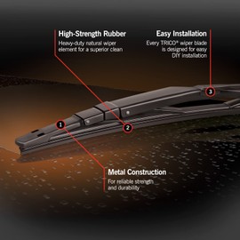 TRICO HD 24 Inch Pack of 2 Heavy Duty Vented & Automotive Replacement RV Windshield Wipers w/Wide Saddle Attachment (68-2424-1)