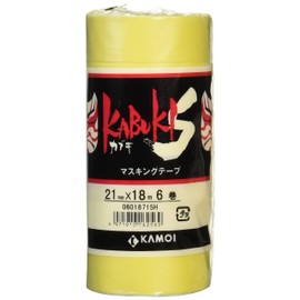 カモ井加工紙 マスキングテープ カブキS 21mm×18m 6巻 [養生テープ]