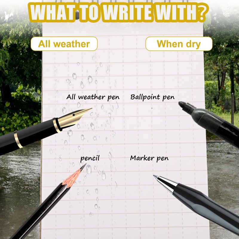 Maahongh 6 Pcs Brown Waterproof Notebook with Pen and Cover,