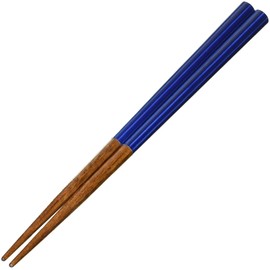 Sunny Life Design 263393 Wakasa Lacquer Chopsticks for Children, Dishwasher-safe, Natural Wood, 7.1 inches (18 cm), Unisex, Octagonal Ceramics, Gunblue, Blue, Made in Japan