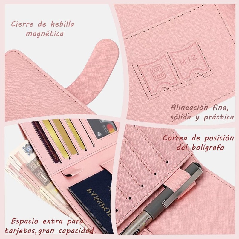 Lumbor37 Porta de Pasaporte, Cartera para Pasaporte con Función de