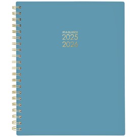 AT-A-GLANCE® Harmony Academic 2025-2026 Weekly Monthly Planner, Retro Blue, Large, 8 1/2" x 11"