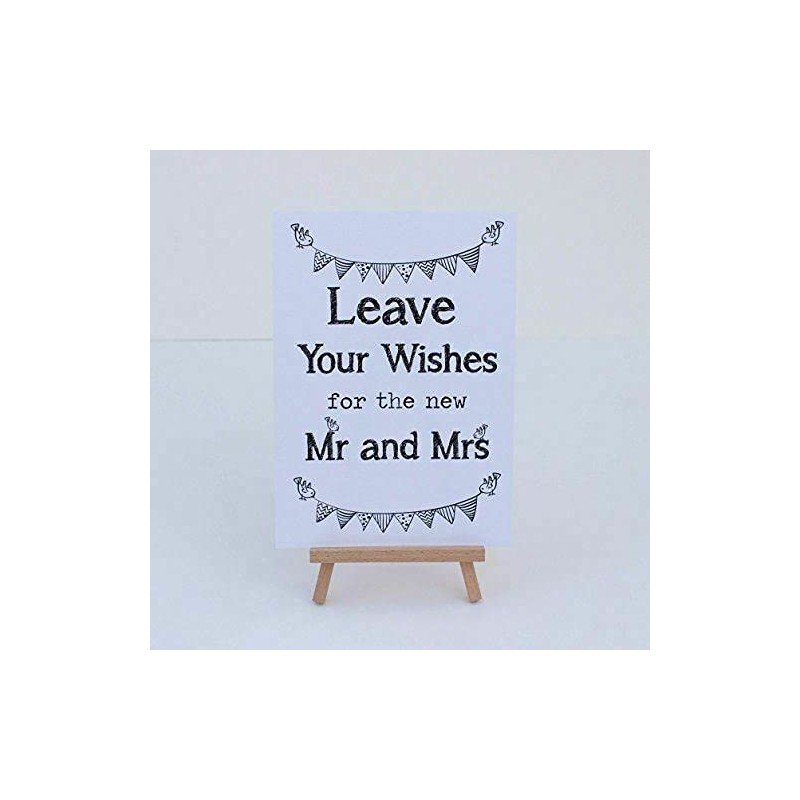 Wedding Card Box/Guest Book White Sign 'Leave Your Wishes' Sign