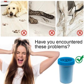 CAREFUNY 2 Pack Portable Dog Paw Cleaner, Washer, Buddy Muddy Pet Foot Cleaner for Medium Breed Dogs and Cats, Blue