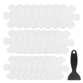HARFINGTON 24pcs Non Slip Bathtub Stickers Bath Shower Floor 4" Anti-Slip Adhesive Sticker Tape Flower Style Decals with Scraper for Bathroom Kitchen Bathtub Treads Stairs, Transparent