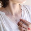A.UN Jewelry 925 Birthstone Heart Necklace, Sterling Silver, Pearl Zircon