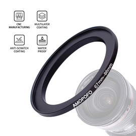 67mm to 86mm Step Up Ring For Filters,67mm-86mm Camera Filter Ring,Made Of CNC Machined space aluminum With Matte Black Electroplated Finish.for 86mm UV,ND,CPL Camera Filter accessories