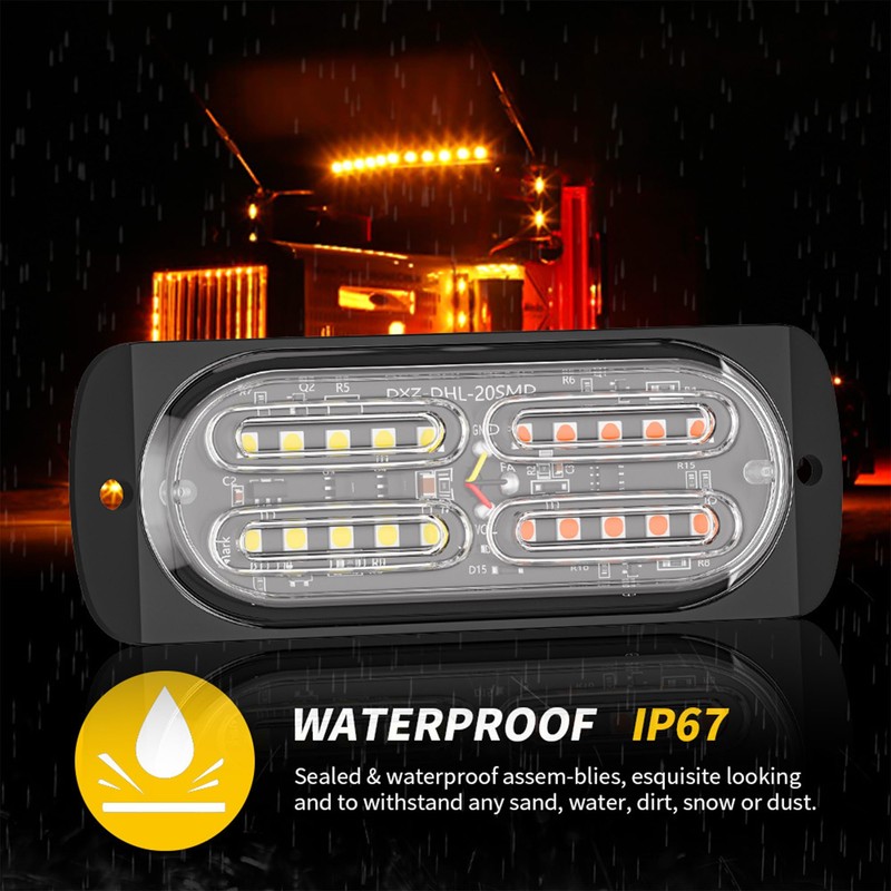 Leiboow 20-Pack Aluminum LED Strobe Light – 20 LEDs Per