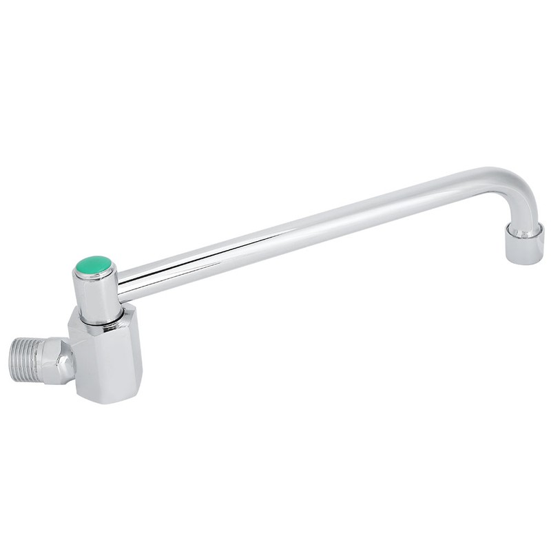 Copper Alloy Silver Wall‑Mounted 360 Degree Rotating Faucet Semi‑Automatic Kitchen