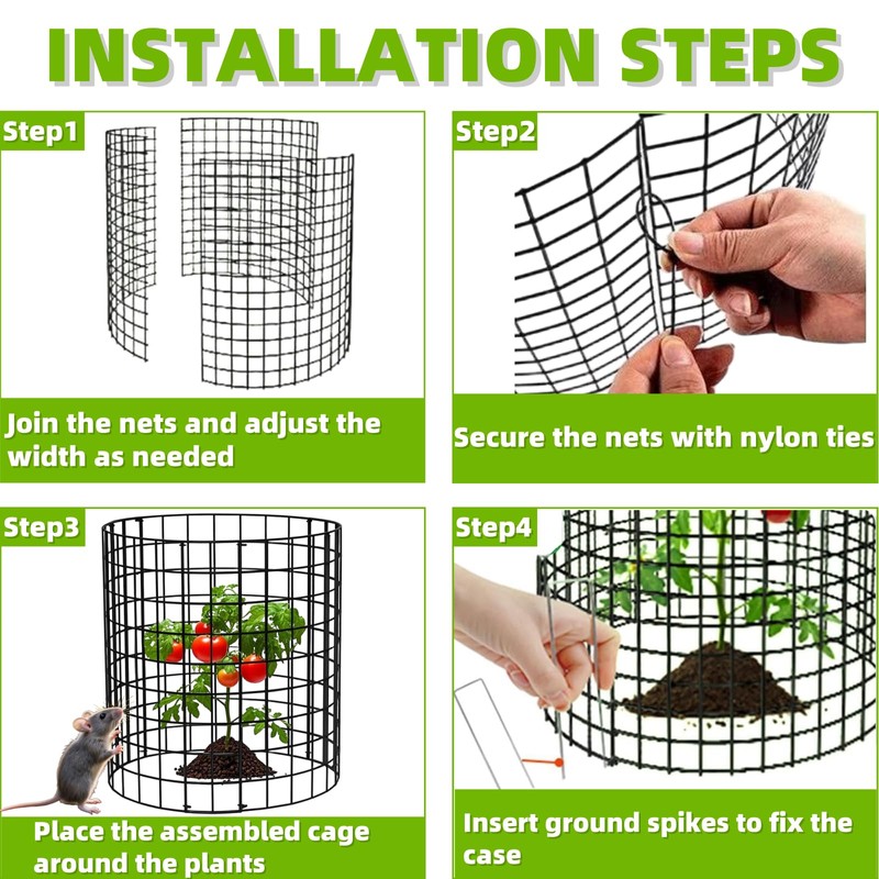 YAFAOCE 30Pcs Plant Protectors from Animals, 12x12 inch Metal Wire