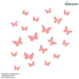 Stickerscape Butterfly Wall Stickers (Pink) | Nursery Wall Stickers, Woodland Wall Stickers, Nursery Wall Decor, Fairy Wall Stickers | Easy to Apply, Cleanly Removable
