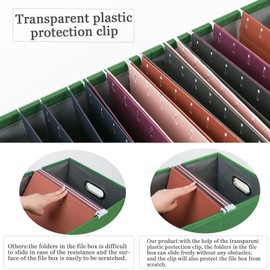 Oterri File Organizer Box,Filing Box with Lid,File Box for Letter/Legal File Folder Storage, Portable Hanging File Box for Office/Decor/Home,1 Pack,Vivid-green-Box only