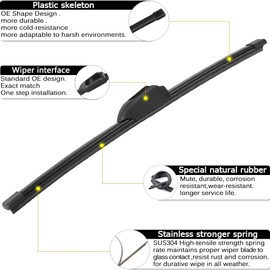 AUTOBOO 28"+14" Windshield Wipers with 13 Inch Rear Wiper Blade Replacement for Hyundai Elantra 2012-2016,Hyundai Elantra GT 2013 2014 2015 2016 2017 -Original Factory Quality (Pack of 3)
