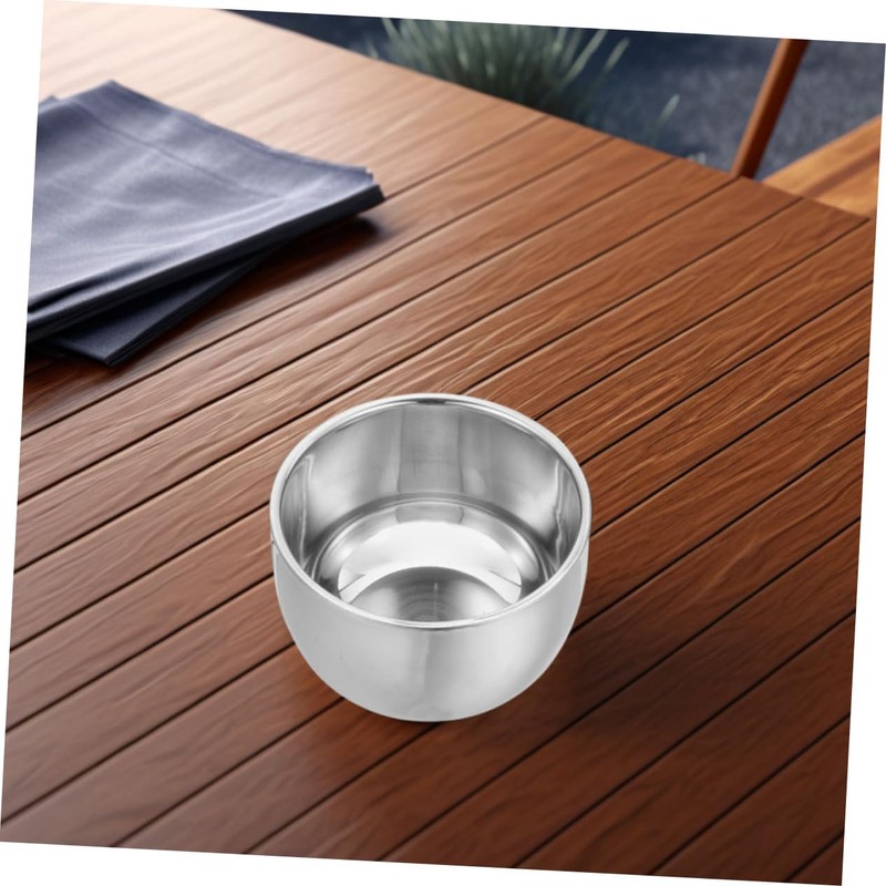VICASKY 2pcs Double Layer Stainless Steel Shaving Soap Bowl Shave