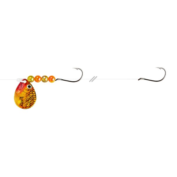 Lindy Colorado Blade Crawler Harness Spinner Fishing Lure with Holographic Blades and Hand-Selected Bead Patterns, Golden Shiner, #3 Colorado Blade (LSR404)
