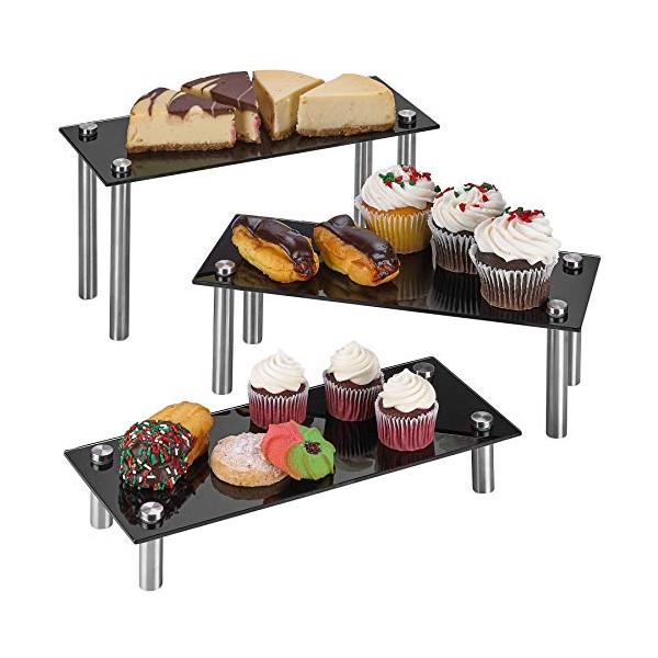 ZAFUU 3 Tier Rectangle Tempered Glass Retail Display Stand 5