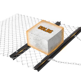 GarveeLife 4 x 5 FT Towable Steel Durable Rust Resistant Chain Rake ATV Drag Harrow with Galvanized Mesh Lining and Front Weight Tray