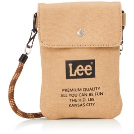 Lee Thick Cotton Canvas Mini Shoulder Bag, Mini Pochette, Vertical Flap, Lightweight, Multi-functional, Braun