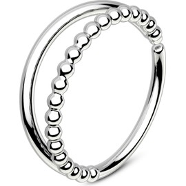 OUFER Double Hoop Nose Rings 20G, Open Nose Rings 316L Stainless Steel Minimalism Nose Rings for Women Men-8MM