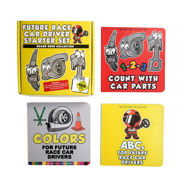 Future Race Car Driver Board Book Collection Box Set (ABC,